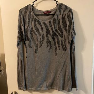 Rock&RollCowgirl Longsleeve Zebra Shirt medium